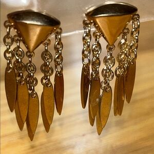 Monet Gold Dangle Clip-on Earrings